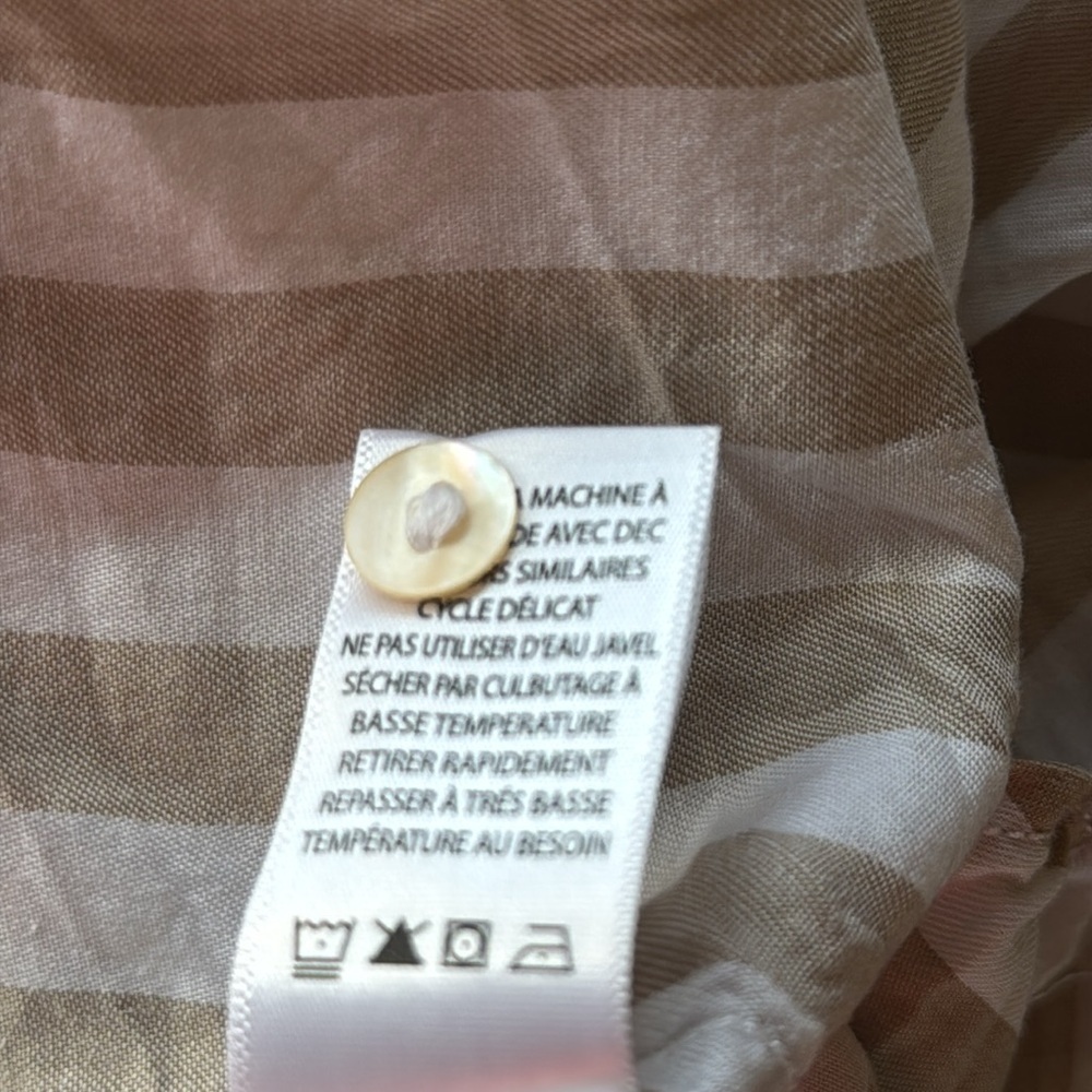 Lola River Striped Button-Up Coastal Beachy Shirt size Medium - Picture 5 of 5